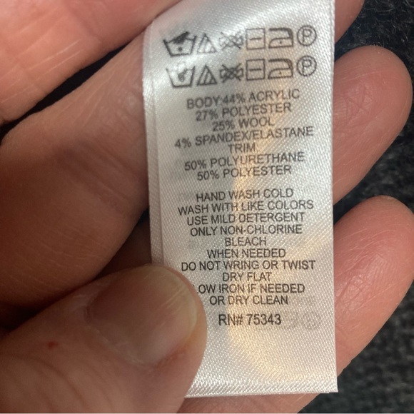 Adrienne Vittadini Charcoal XS Wool Blend Knit Cardigan 1 button & Pockets - Picture 5 of 8